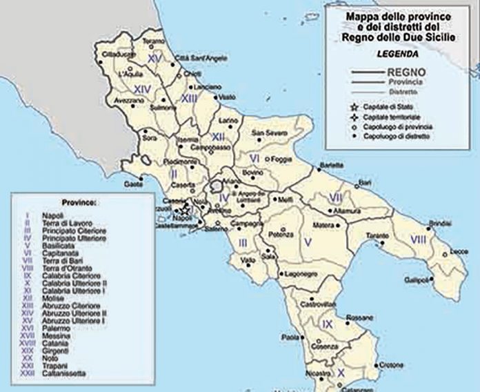 Mappa-delle-Province-e-dei-Distretti-nel-Regno-delle-due-Sicilie